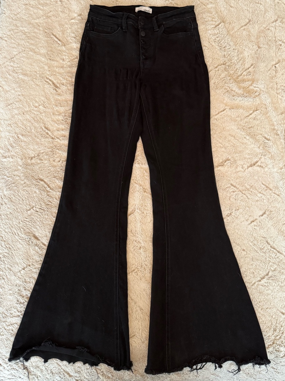 VERVET BY FLYING MONKEY Black High-Rise Flare Jeans